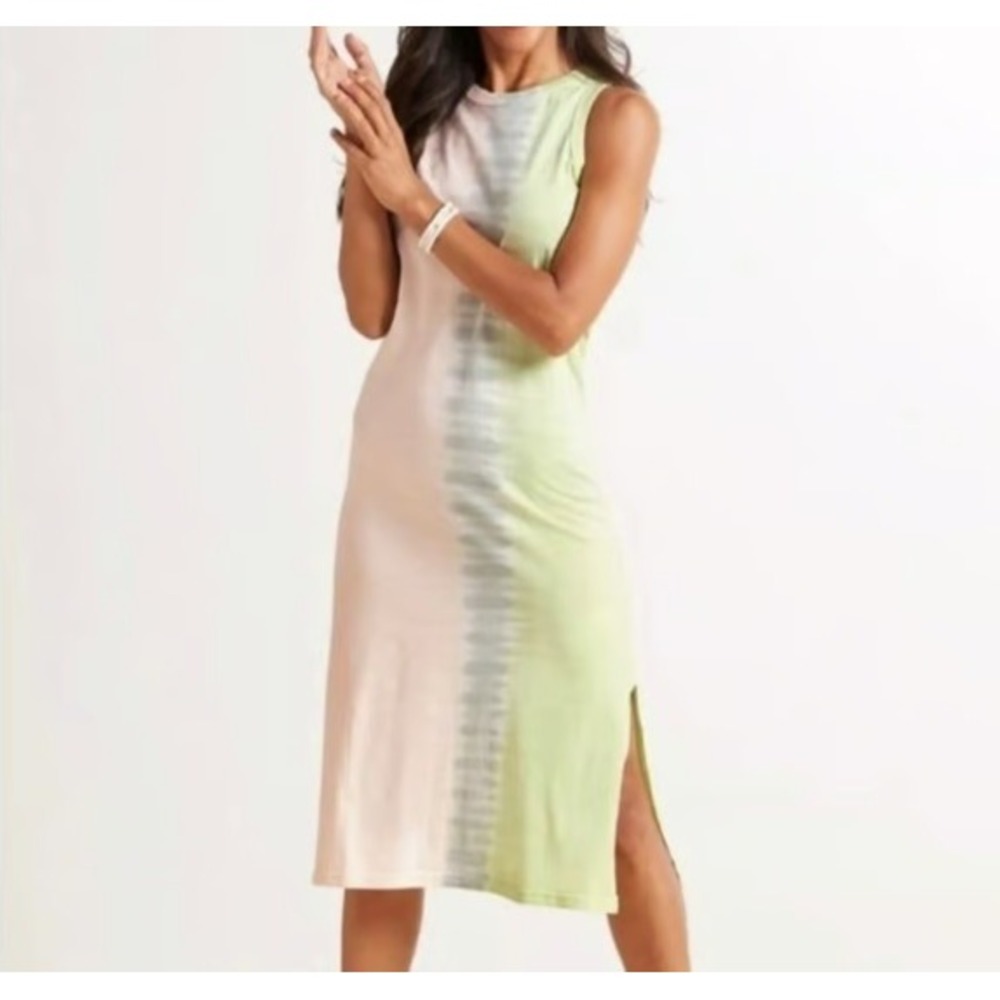 Rails Sleeveless Maxi Dress in Cream and Light Green